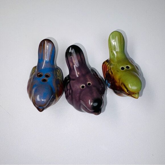 Colorful Ceramic Bird Salt & Pepper Figurines - Picture 4 of 5